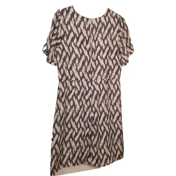 J. Crew Black & White Geometric A-Line Dress - Size 12 - Picture 3 of 8